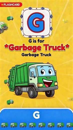 🚛 G is for Garbage Truck | Vehicle Alphabet Song & Animation Flashcard for Kids! #kidslearning