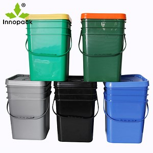 [Hot Item] 8 Gallon Square Plastic Bucket with Lid