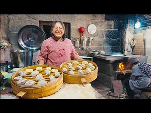 Primitive Lifestyle: Traditional Chinese Steamed Buns & Stonehouse Cooking
