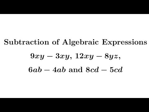 Subtraction of Algebraic Expressions Examples 5 #mathematics #algebra #mathmatiqs