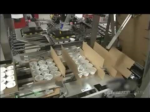 Harness Style Case Packer for Multi Tier Case Packing of Dairy Cups