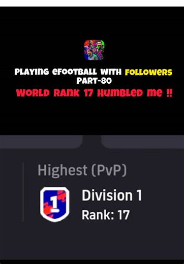 🎮 Playing eFootball with my Subscribers and this match was pure chaos 😭🔥 !! My opponent was world rank 17 guy 📈☠️💥 !! So dramatic I had to turn it into a meme edit! ⚽ Subscribe for more eFootball moments, funny matches, and intense games with Subscribers!! #efootball #efootballmobile #efootball2026 #efootballmoments #efootballmemes Song: Jim Yosef - Samurai [NCS Release] Music provided by NoCopyrightSounds Free Download/Stream: Watch: http://youtu.be/