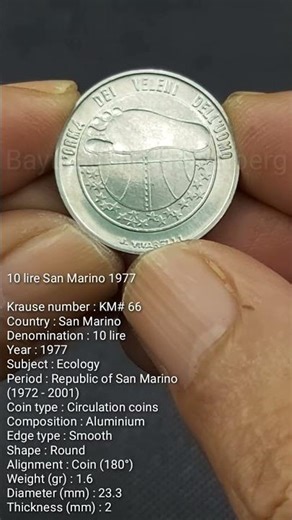 10 lire San Marino 1977 #lire #sanmarino #coin #coins