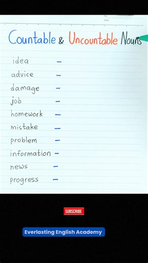 Speed Challenge: Important Countable and Uncountable Nouns 📝✨