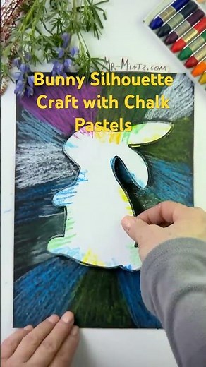 🖍️ Bunny Silhouette Craft with Chalk Pastels – Easy & Colorful Easter Activity!