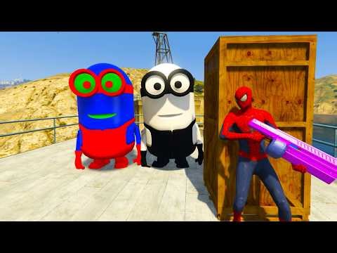 GTA 5 Funny Ragdoll Spiderman vs Blue Minion Episode 36