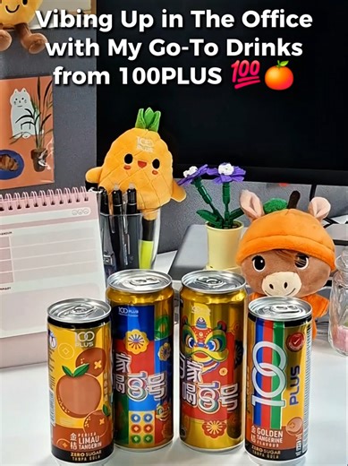 Office hustle but make it refreshing 🍊⚡ Keep the vibes UP with 100PLUS ZERO Golden Tangerine today! 💯 #100PLUS #100PLUSZEROGoldentangerine #100PLUS金桔 #CNYHorseYear #CNY2026