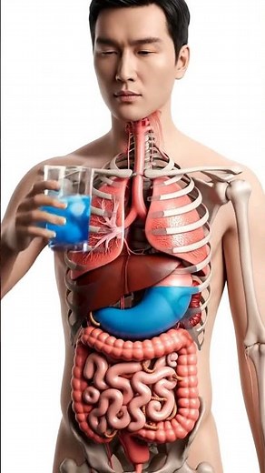 Part 2 : Inside Your Body After drinking water 🥛 | 3D Digestive & Worms Animation