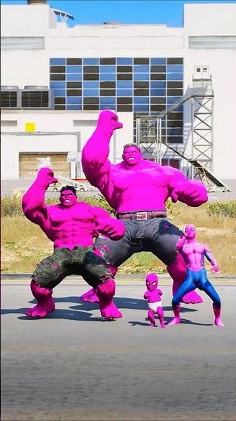 SPIDER-MAN VS MINI PINK SPIDERMAN SUPERHEROES BATTLE #gta5 #shorts #spiderman #hulk