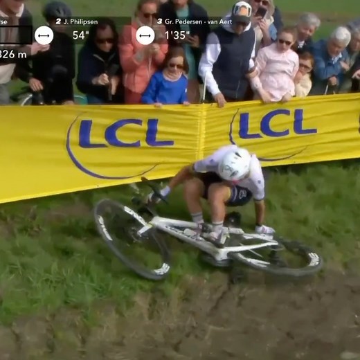 1M views · 9K reactions | Tadej Pogacar crashes giving Mathieu van der Poel the lead at Paris-Roubaix! #ParisRoubaix : Peacock | NBC Sports Cycling | Facebook