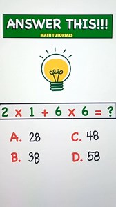 4.8K views · 64 reactions | Answer this‼️ #mathtricks #mathtutor #Mathematics #Teachergon #mathtutorial #mathreview #mathematics #mathhack #maths #MathViral #fbreels #MATH #math | Math Tutorials | Facebook