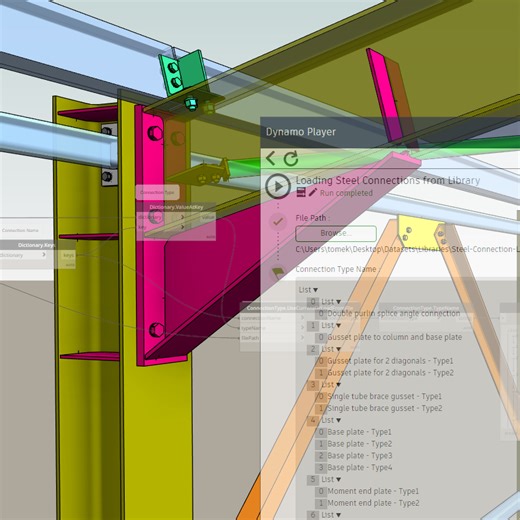 Loading Steel Connections from Libraries using Dynamo