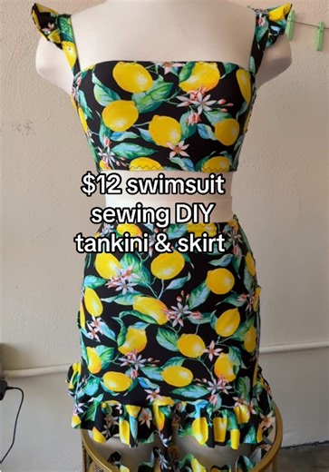 $12 DIY Tankini and Skirt Swimsuit Sewing Tutorial