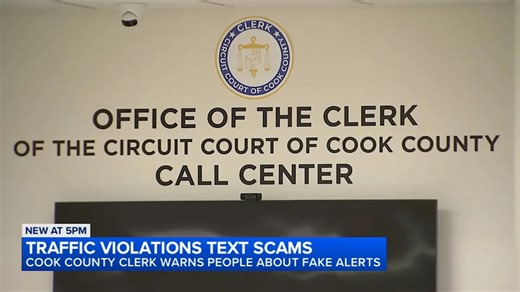 Cook County Clerk issues warning on text scam with fake alerts about traffic violations