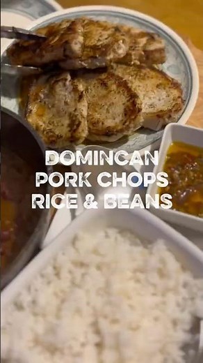 Dominican Pork, Rice and Beans! RECIPE 👇🏻 #marryingachef