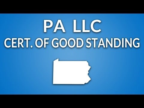 Pennsylvania LLC - Certificate of Good Standing