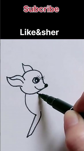 Simple Line Drawing of a Cute Fawn 🦌 | Easy Step-by-Step Sketch for Beginners