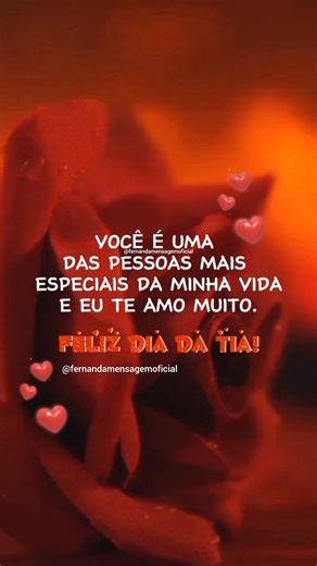 Mensagem Especial para Tia | Tia Eu Te Amo Muito