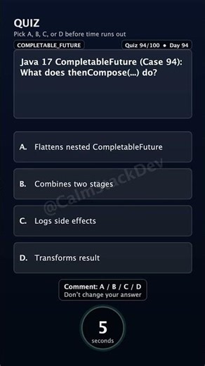 Quiz 294 thenCompose Java17 | #shorts #java #quiz