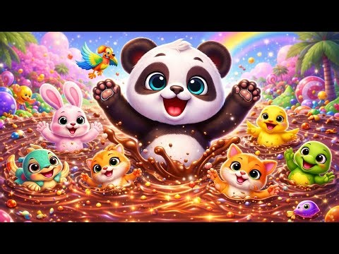 🐼🍫✨ Chocolate Splash Panda Party | Fun Kids Song | Cute Animal Friends Adventure 🌈🎶
