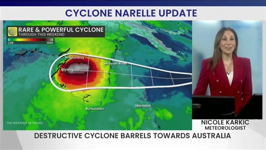 Major impacts forecast for Australia as Cyclone Narelle draws near
