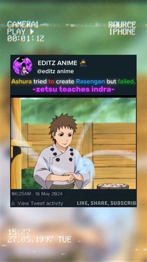 Ashura tried to create rasengan but failed,-zetsu teaches indra-