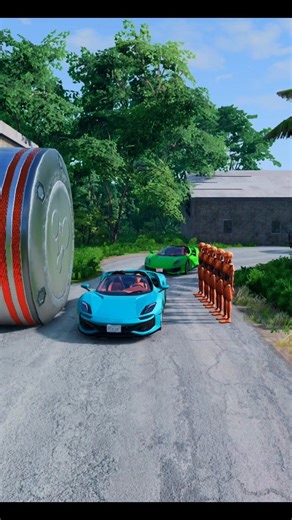Lamborghini vs dummy 😀 #funny #reels #game #shorts Beamng.drive