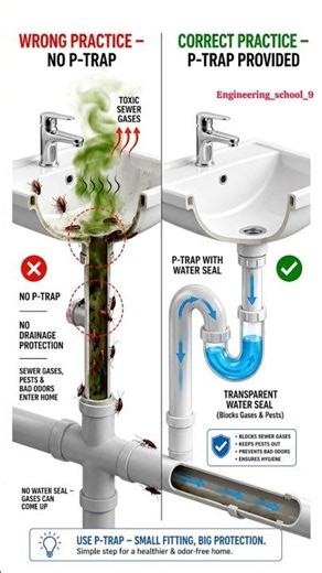 P-Trap Explained | Why Every Sink Needs a P-Trap to Block Sewer Gases & Pests 😱