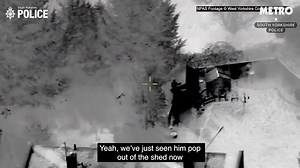 Man gets stuck on shed roof after trying to run from police