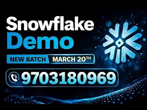 Snowflake Demo | Snowflake Full Course | New Batch Mar 20th | Snowflake Training
