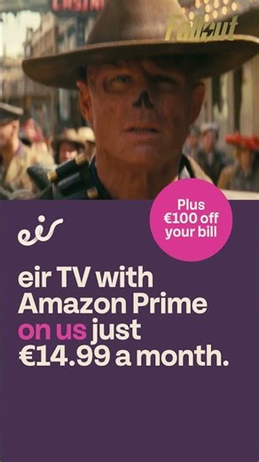 eir TV with Amazon Prime on us €14.99 a month