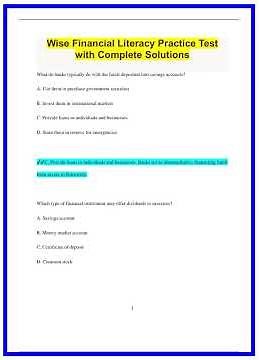 Wise Financial Literacy Practice Test with Complete Solutions3160 636x882