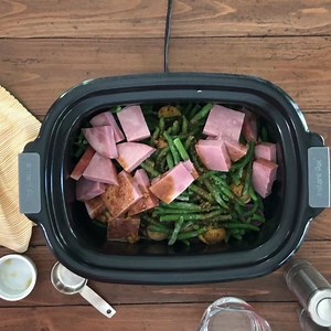 Let your whole dinner cook all day while you work. Come home to dinner....done! SLOW COOKED HAM DINNER RECIPE: https://5dinners1hour.com/slow-cooker-ham-dinner/ | 5 Dinners 1 Hour