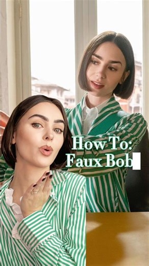 FAUX BOB That Looks Real ✂️ #EmilyInParis S5 Hair Tutorial💚