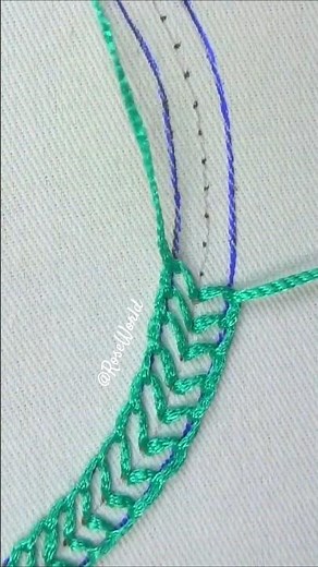 ✨Most viral hand embroidery double needle work🔥🔥