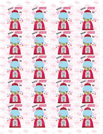 Dubble Bubble Gum Gumball Machine Valentines/printable (PDF Download - Etsy Australia
