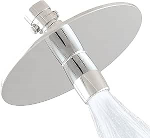 High Sierra® NEW Gen 3 'Reflections' Solid Metal 1.25 GPM. High Efficiency Ultra Low flow Shower Head & Self-Heating 6” Fogless Mirror In One - Polished Chrome Finish