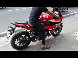 Honda CBR 500R with Austin Racing real carbon 51mm take off sound check