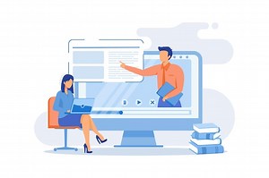 Premium Vector | Online workshop Digital workshop, online topic course, distance web learning, group video call,