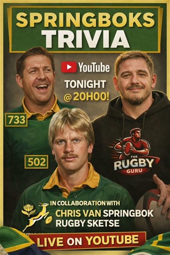 Springboks LIVE Trivia Vanaand om 20h00