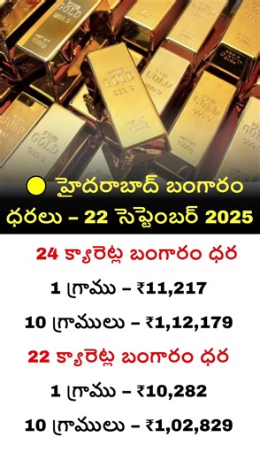 🟡 హైదరాబాద్ బంగారం ధరలు ఈ రోజు | 22 సెప్టెంబర్ 2025 గోల్డ్ రేట్స్ | 24K & 22K లేటెస్ట్ గోల్డ్ ప్రైస్