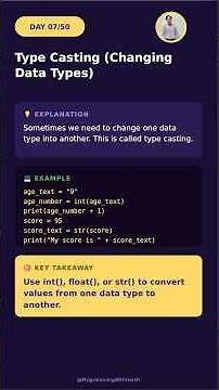 Python Type Casting Explained | int(), float(), str() | Python Tutorial #shorts