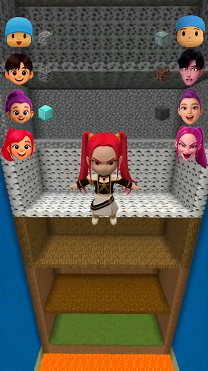 Kpop Demon Minecraft Jump Challenge pt2 #minecraft #kpop #shorts #animation | MineRot