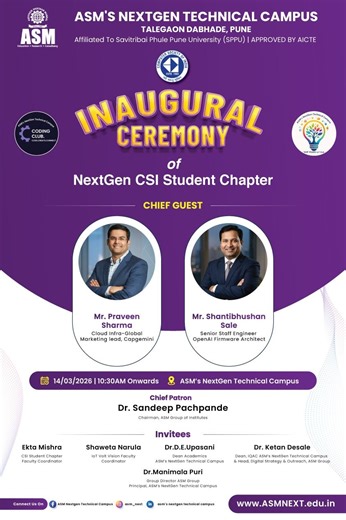 ASM NextGen Technical Campus Inaugurates CSI Student Chapter | ASM s Nextgen Technical Campus posted on the topic | LinkedIn