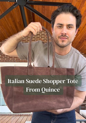 The perfect airport bag, the Italian Suede Shopper Tote by @onequince #quincepartner Promo Code: INFG-26PROBABLYCAMMY10