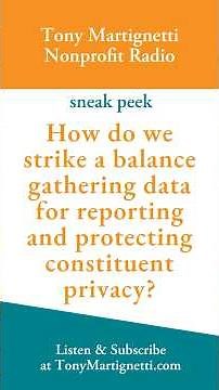 How do we strike a balance gathering data for reporting and protecting constituent privacy?