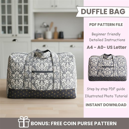 Cargo Duffle Bag Sewing Pattern PDF | Beginner Friendly Travel Bag Pattern | Large Bag Pattern | PDF Sewing Pattern | Weekender Bag Pattern - Etsy Australia