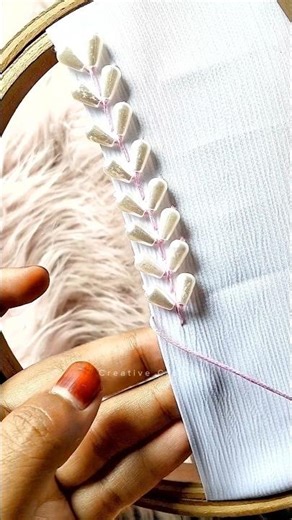 Elegant border embroidery stitches #handbroidery #border #shorts #shortsindia