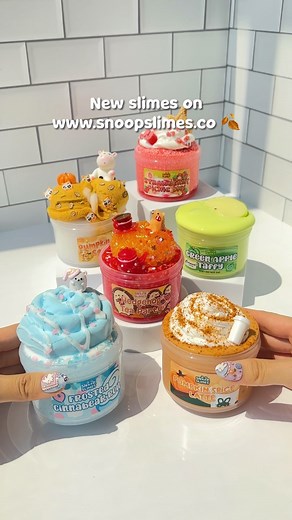 Snoopslimes | Add these 6 NEW slimes to your cozy autumn slime collection! Pumpkin Spice Latte ☕ Frosted Cinnabear 🐻 Strawberry Picnic Day 🍓 Pumpkin... | Instagram