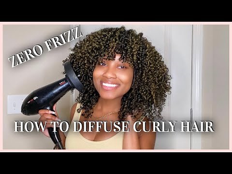 How To Diffuse Natural Curly Hair | NO FRIZZ + Tips & Tricks